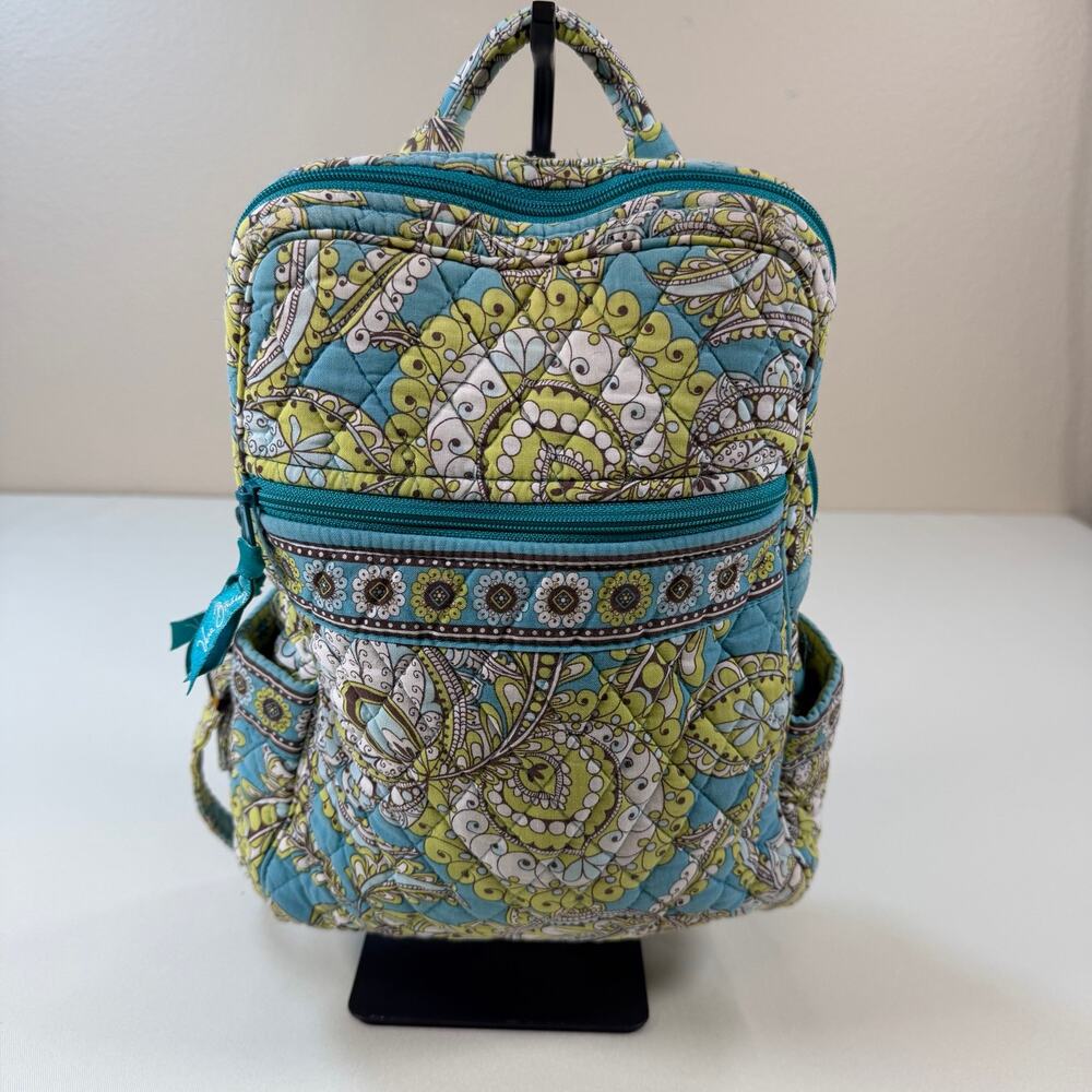 Vera Bradley quilted cotton backpack in retired Peacock Garden excellent cond